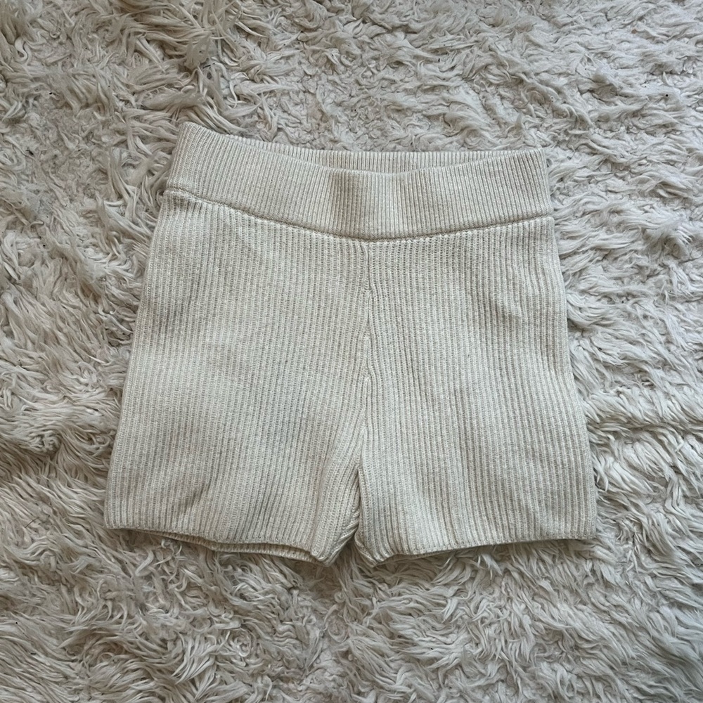 Rhythm. Ivory/Cream Knit Lounge Shorts
